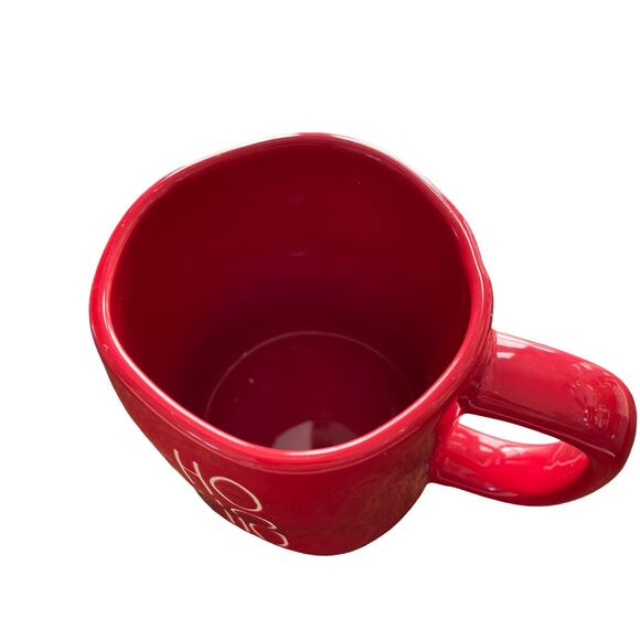 Rae Dunn Christmas Mug Red Ho Ho Ho Santa Words Magenta 16 oz Artisan Co - Picture 7 of 11